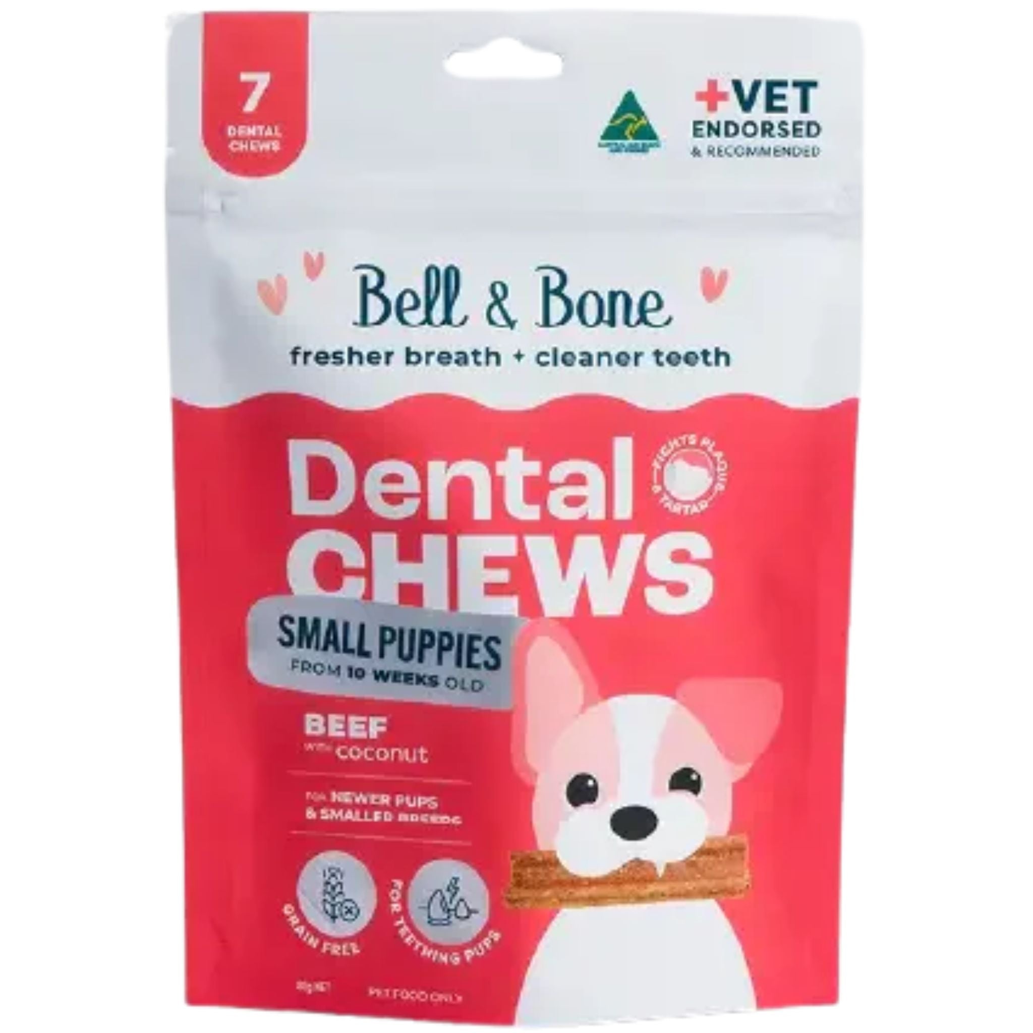 Bell and Bone Puppy Dental Chews - Beef and Coconut