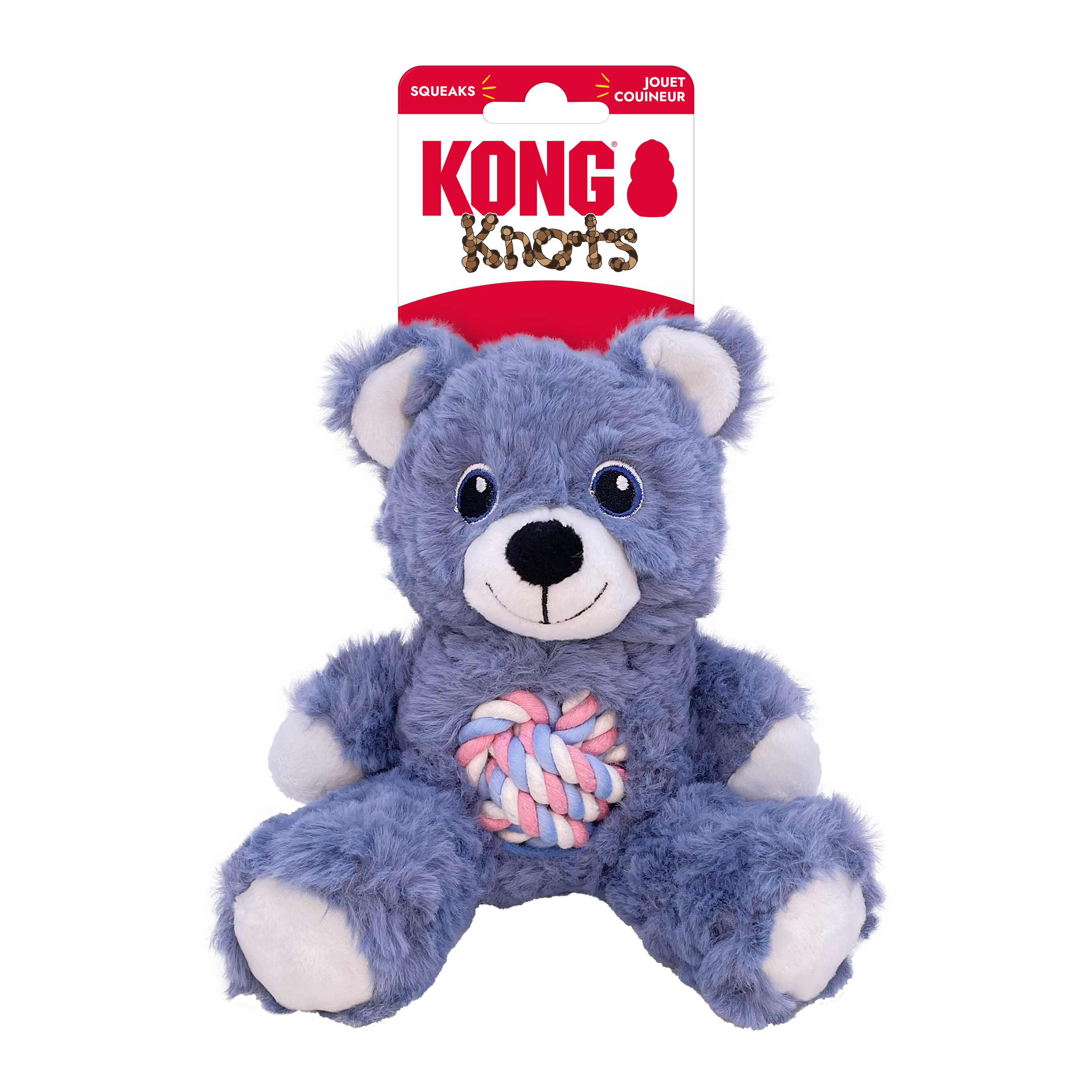 KONG Dog Toys Knots Teddy Assorted shown in its retail packaging