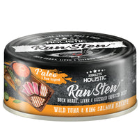 Absolute Holistic Raw Stew Wild Tuna & King Salmon Recipe, 80g can front