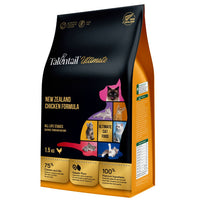 Talentail Ultimate New Zealand Chicken Formula dry cat food, 1.5kg bag front of pack
