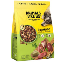 Animals Like Us RawMix50 Grass-Fed Lamb dog food, packaging front