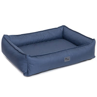 Superior Pet Goods Ortho Dog Lounger in Bondi Blue ripstop, angled view