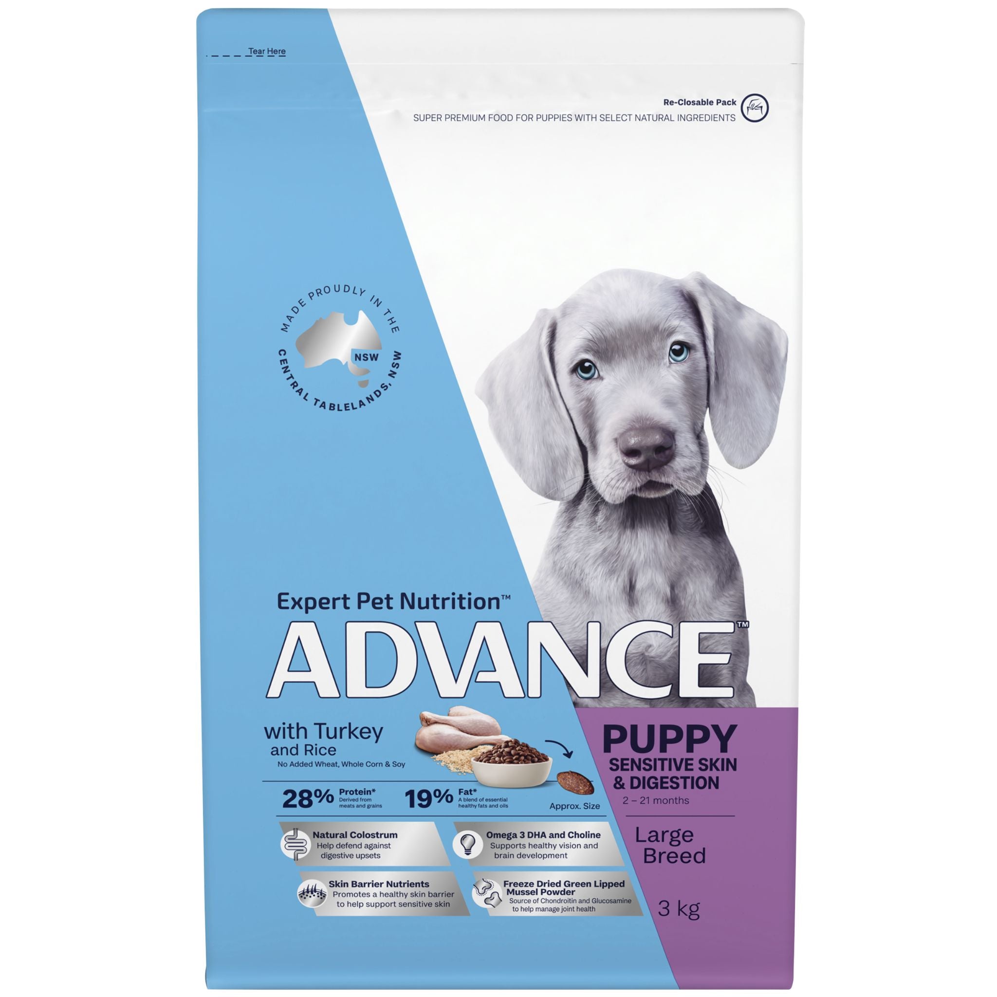 ADVANCE Dry Dog Food Large Breed Puppy Turkey and Rice