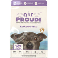 Air Proudi Premium Air Dried Dog Food Kangaroo and Beef, packaging front