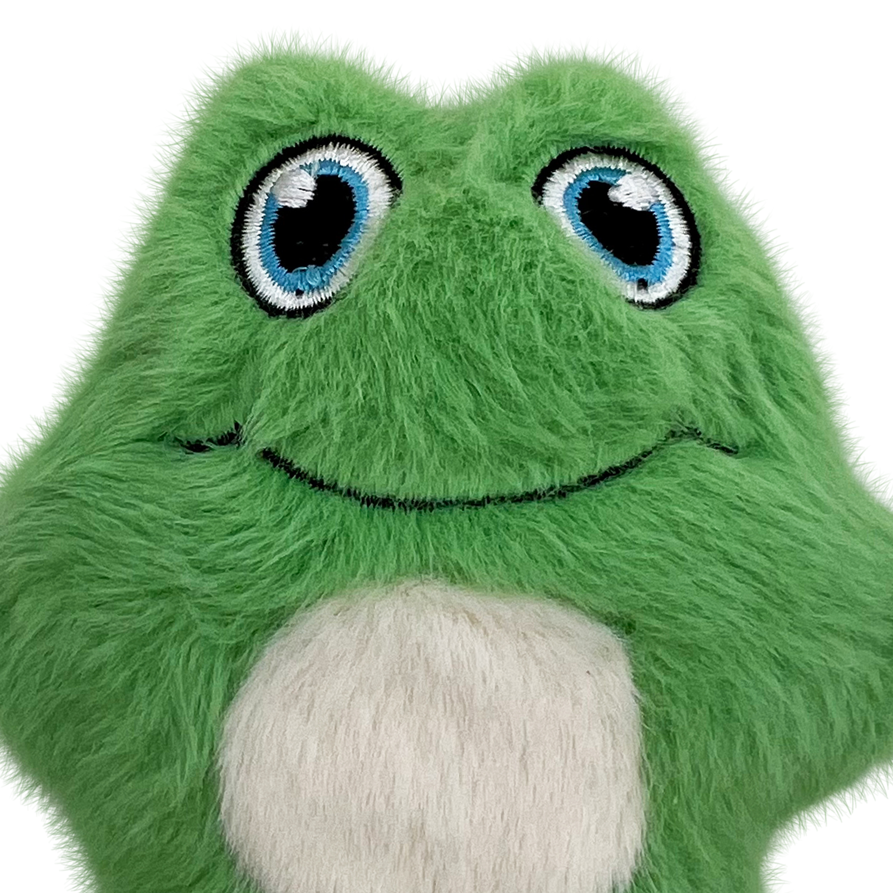 KONG Dog Toys Snuzzles Mini Frog shown on its own, studio product shot