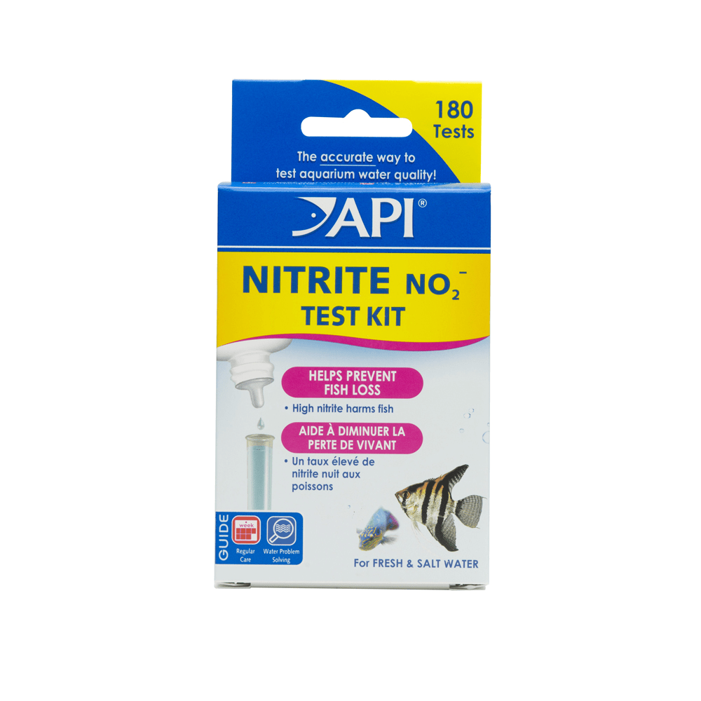 API Nitrite NO2 test kit for freshwater and saltwater aquariums, carton front