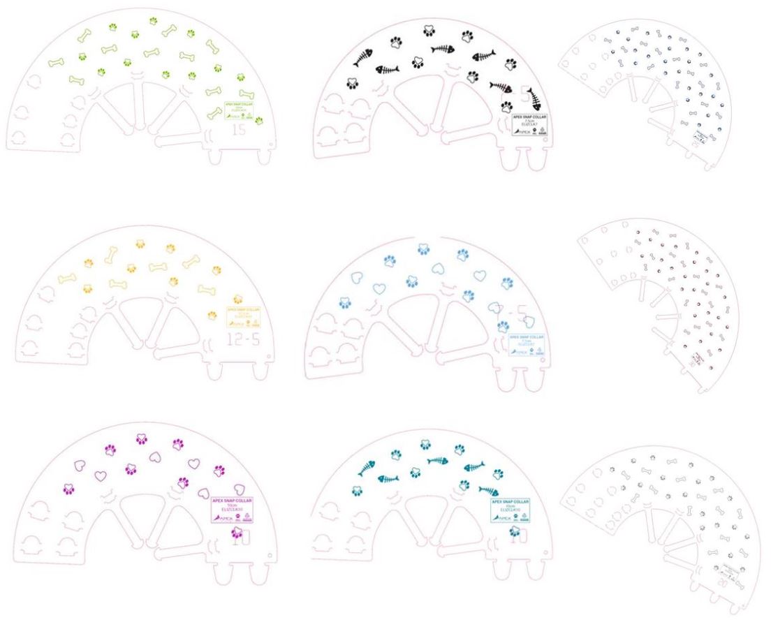 Apex Cute Snap Dog E-Collar 12.5cm Bones & Paw Prints