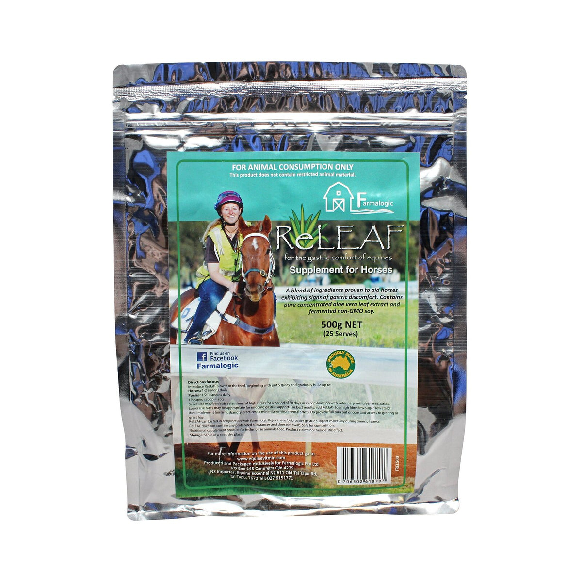 Farmalogic Releaf Gastric Health Supplement for Horses front of pack