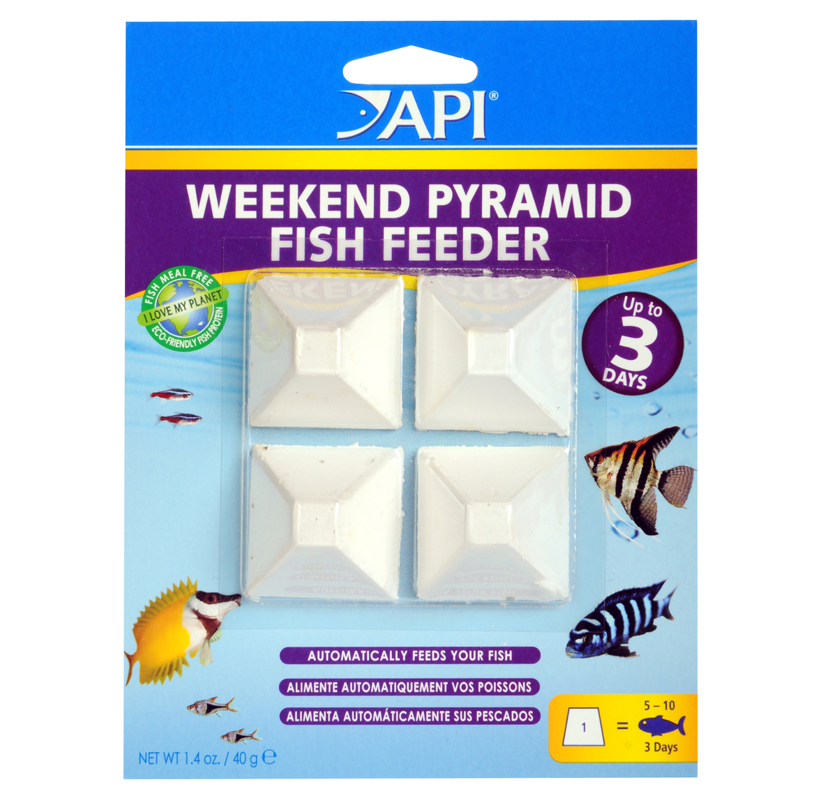 API Pyramid Fish Feeder - Weekend 4 x 3 Day