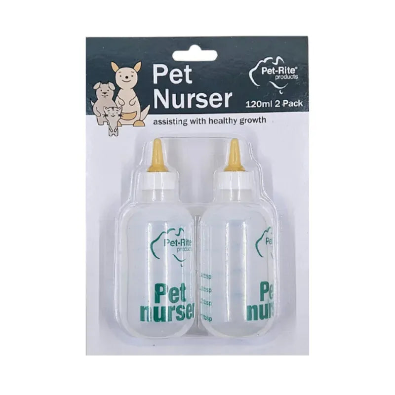 Pet-Rite Pet Nurser Bottle 120ml twin pack on card