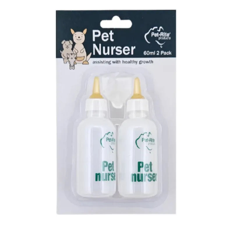 Pet-Rite Pet Nurser Bottle 60ml twin pack on card