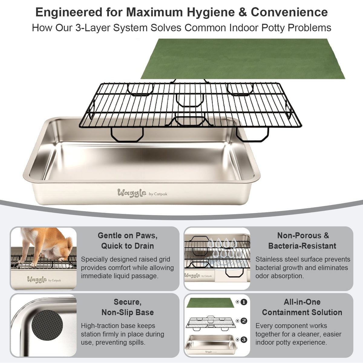 CatPak Waggle Stainless Steel Dog Toilet - view 10