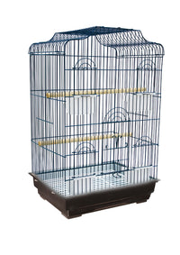 Birdie Arch Top Cage in black, curved arch roof on a 47 x 36 x 69cm frame