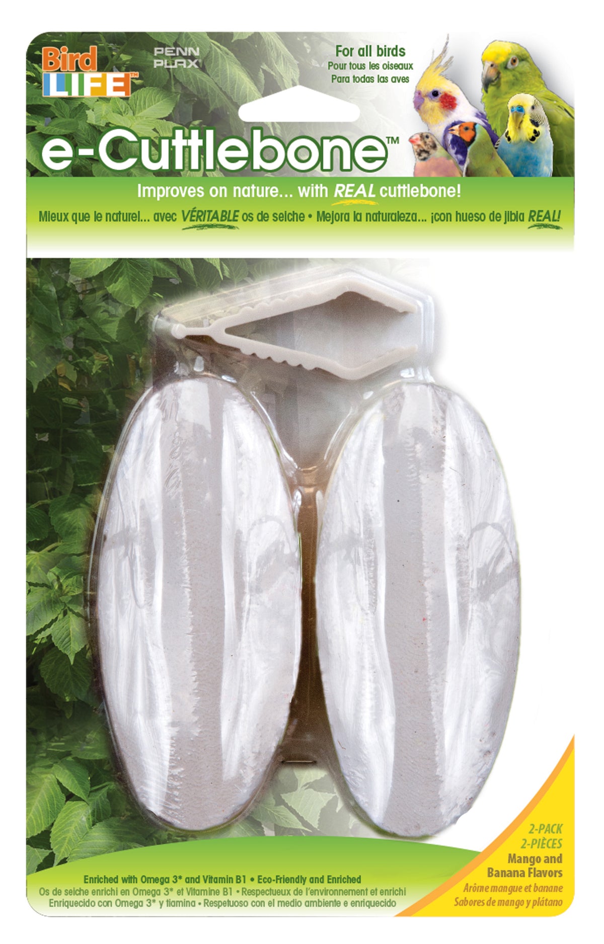 Penn Plax Bird Life E2 Cuttlebone Natural 13cm - 2 Pack | PeekAPaw Pet Supplies