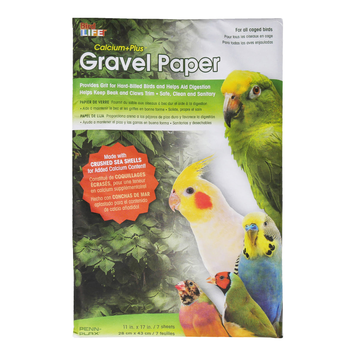 Penn Plax Bird Cage Sand Sheets 7 Pack - 43 x 28cm | PeekAPaw Pet Supplies