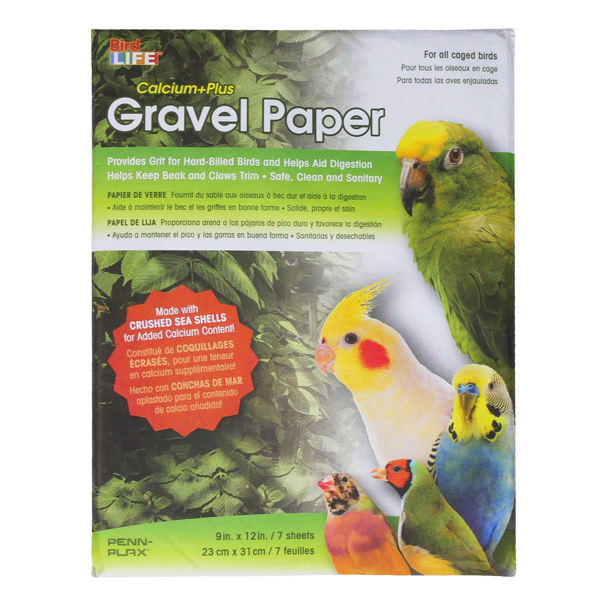 Penn Plax Bird Cage Sand Sheets 7 Pack - 30 x 23cm | PeekAPaw Pet Supplies