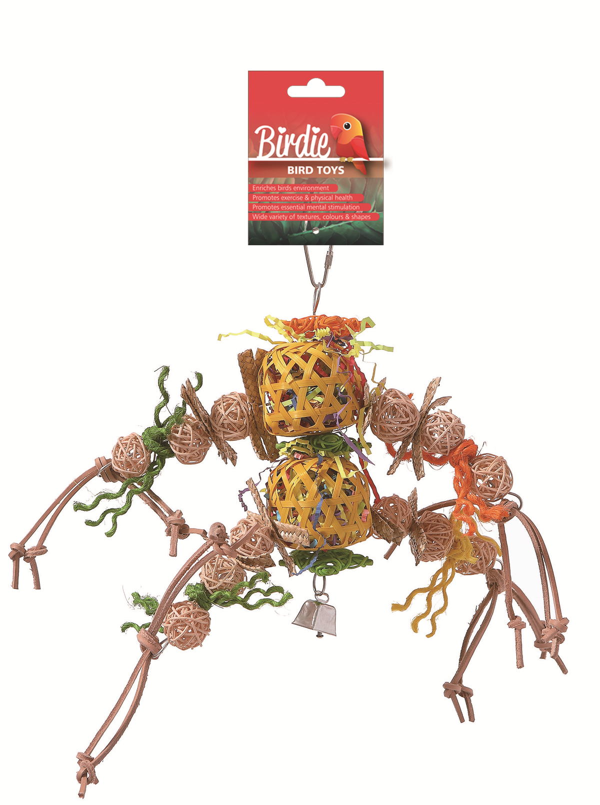 Birdie Foraging Pineapple Toy Large 25 x 20cm – front on card
