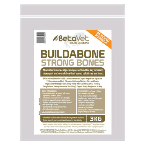 BetaVet Natural Solutions BuildaBone Strong Bone for Horses - 3kg | PeekAPaw Pet Supplies