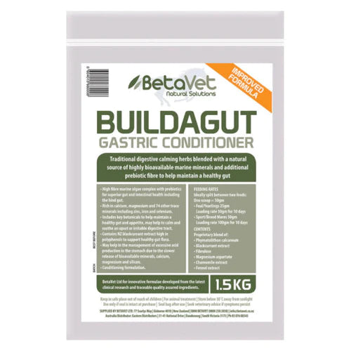 BetaVet Natural Solutions BuildaGut Horses Gastric Conditioner - 1.5kg | PeekAPaw Pet Supplies
