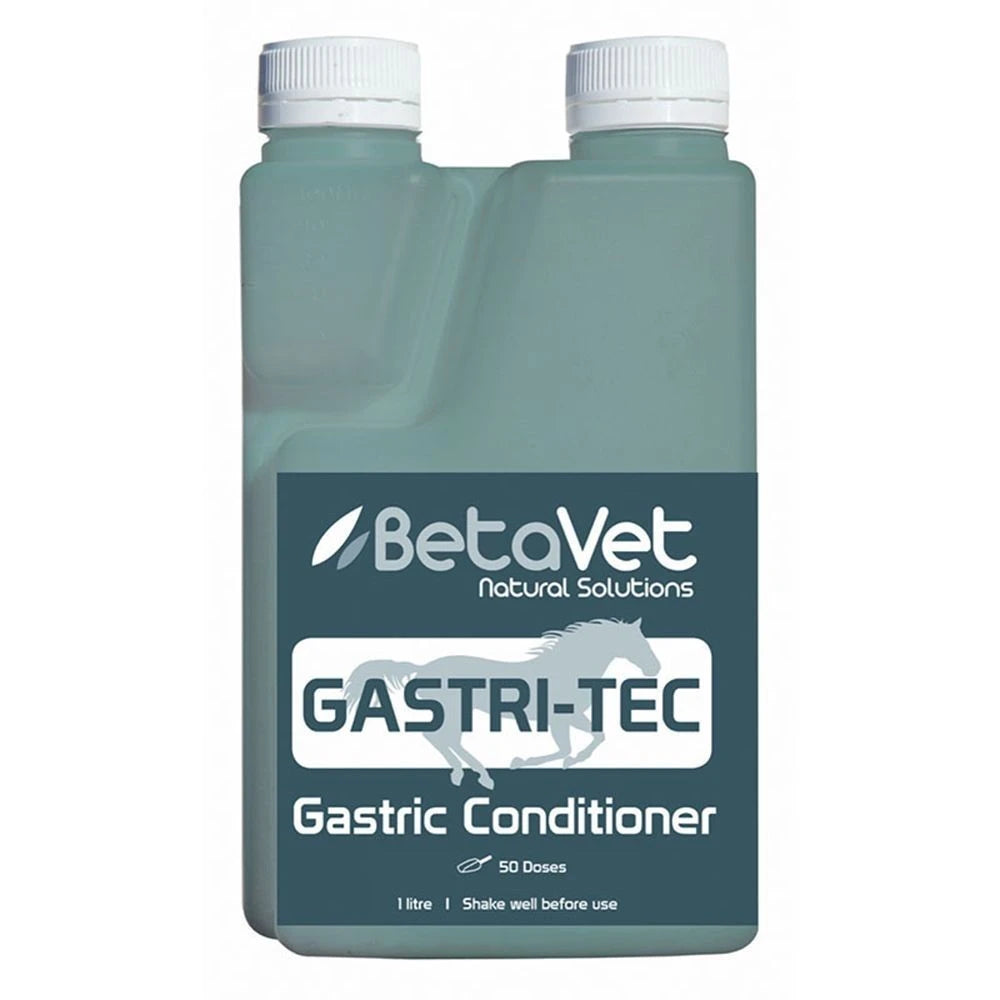 BetaVet Gastri-Tec 1 litre dosing bottle, labelled Gastric Conditioner in dark slate