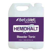 BetaVet Hemohalt Bleeder Tonic in the 2 litre white handled container, purple label