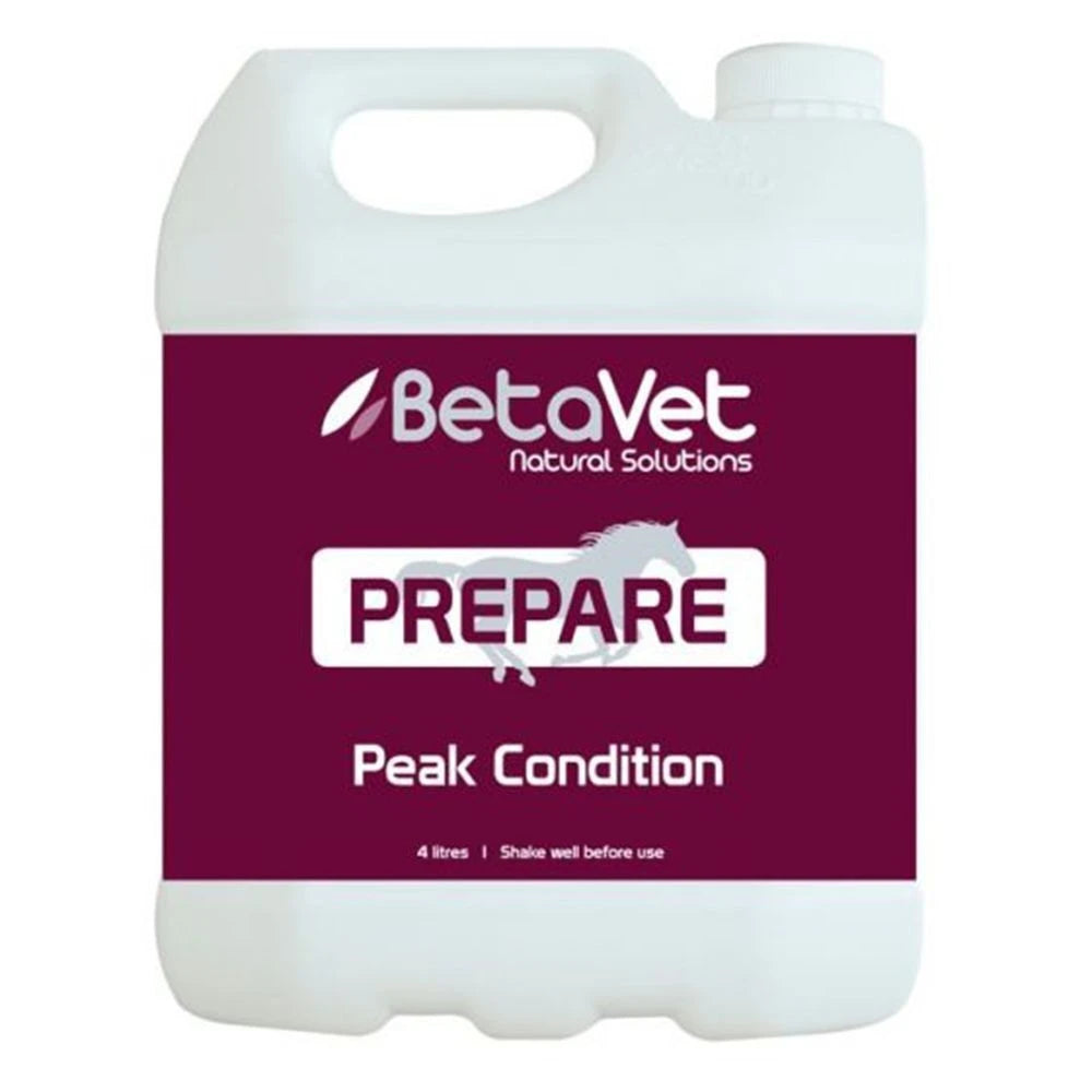 BetaVet Prepare Peak Condition in the 4 litre white handled container, burgundy label