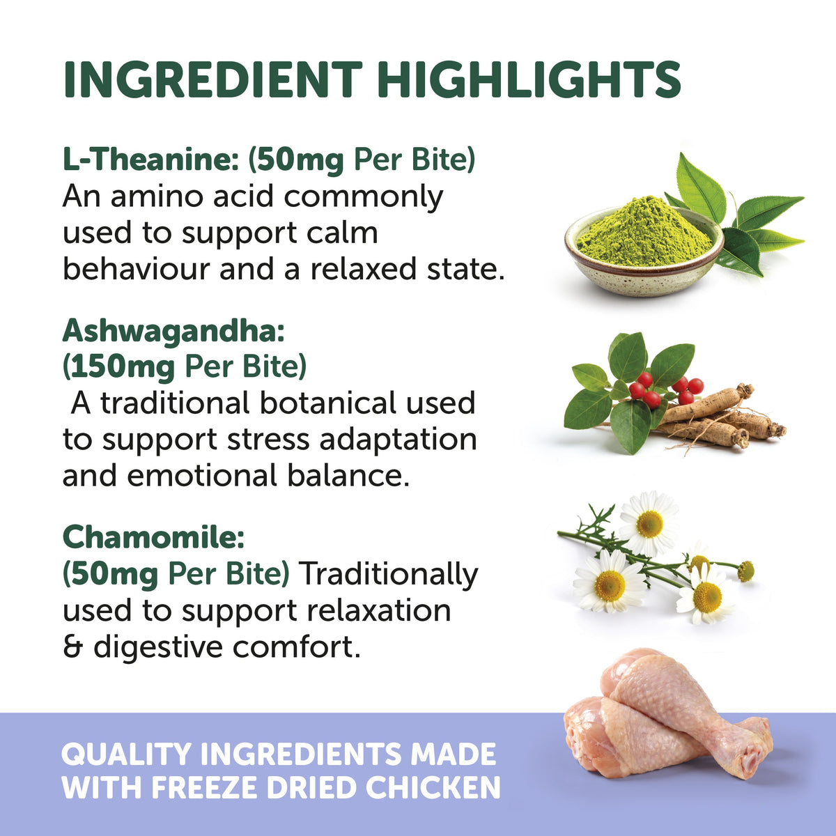 Natural Animal Solutions Freeze Formed Cat Calm Health Bites — brand infographic 4