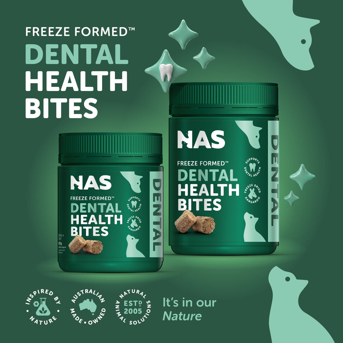 Natural Animal Solutions Freeze Formed Dental Health Bites — brand infographic 1