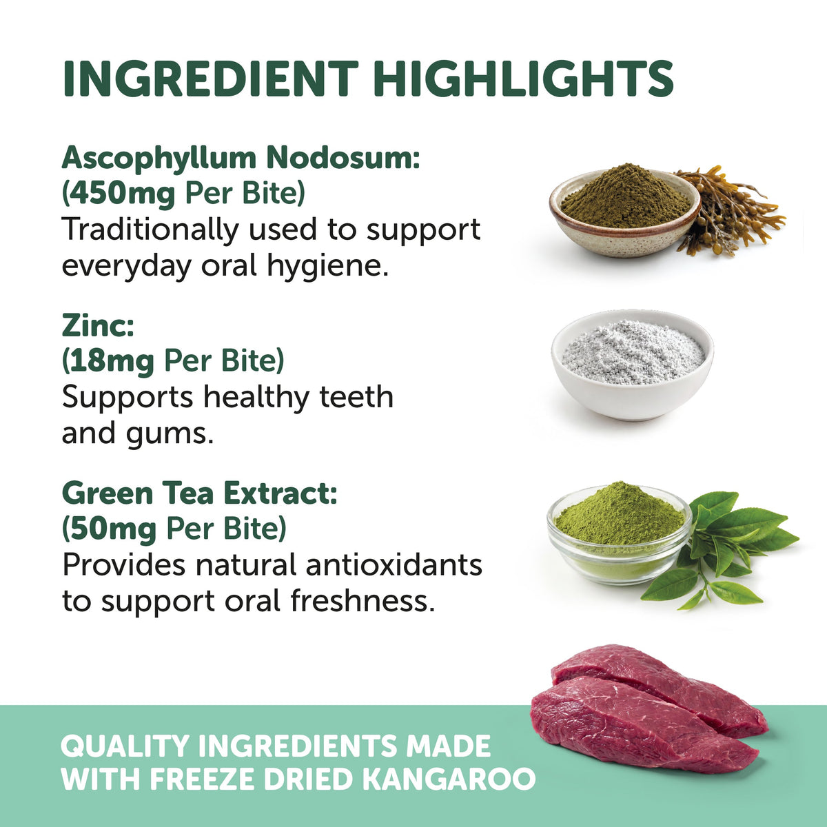 Natural Animal Solutions Freeze Formed Dental Health Bites — brand infographic 3