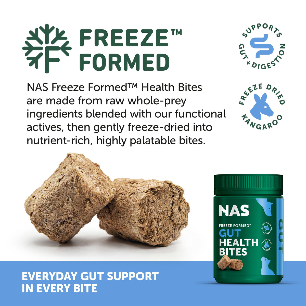 Natural Animal Solutions Freeze Formed Gut Health Bites — brand infographic 3
