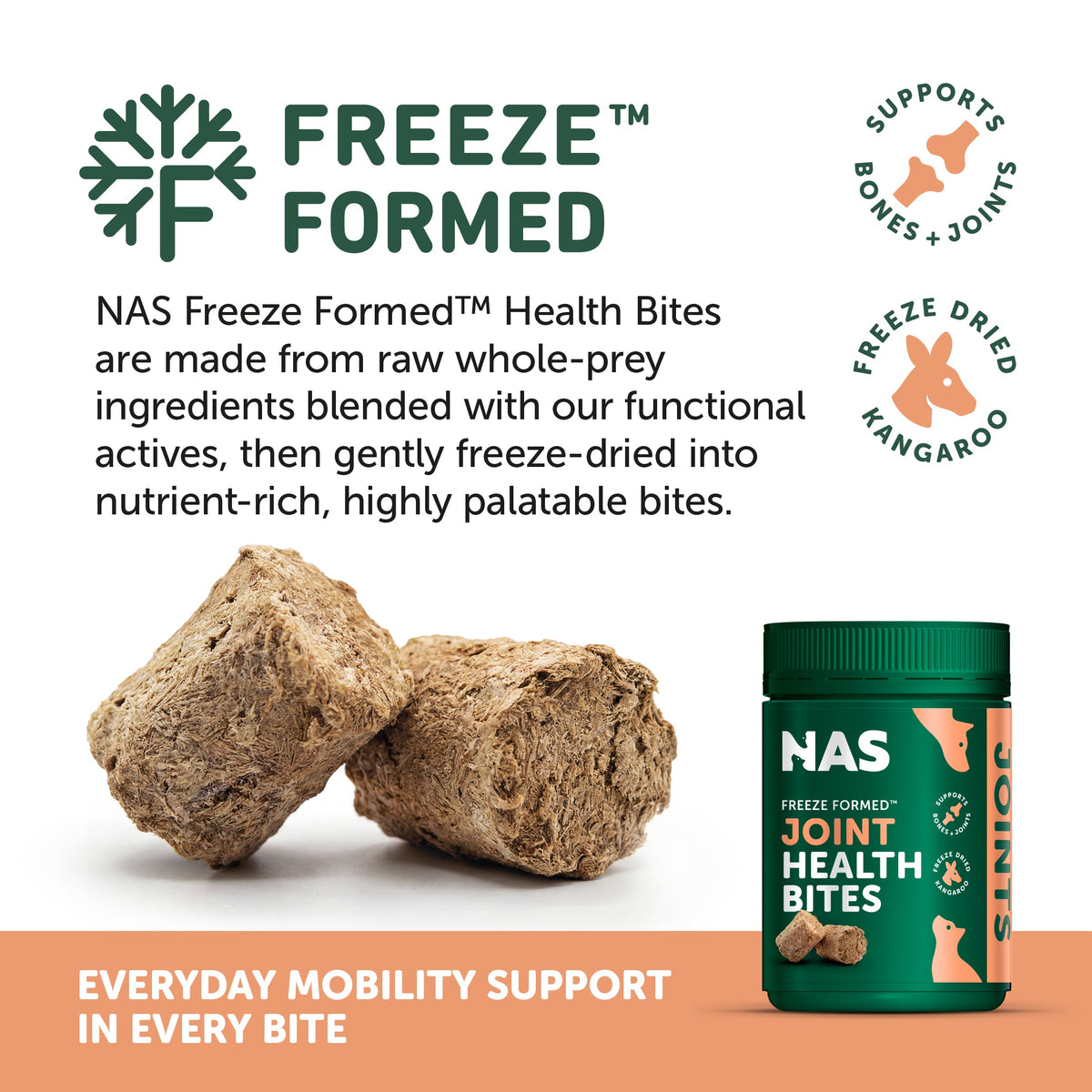 Natural Animal Solutions Freeze Formed Joint Health Bites — brand infographic 2