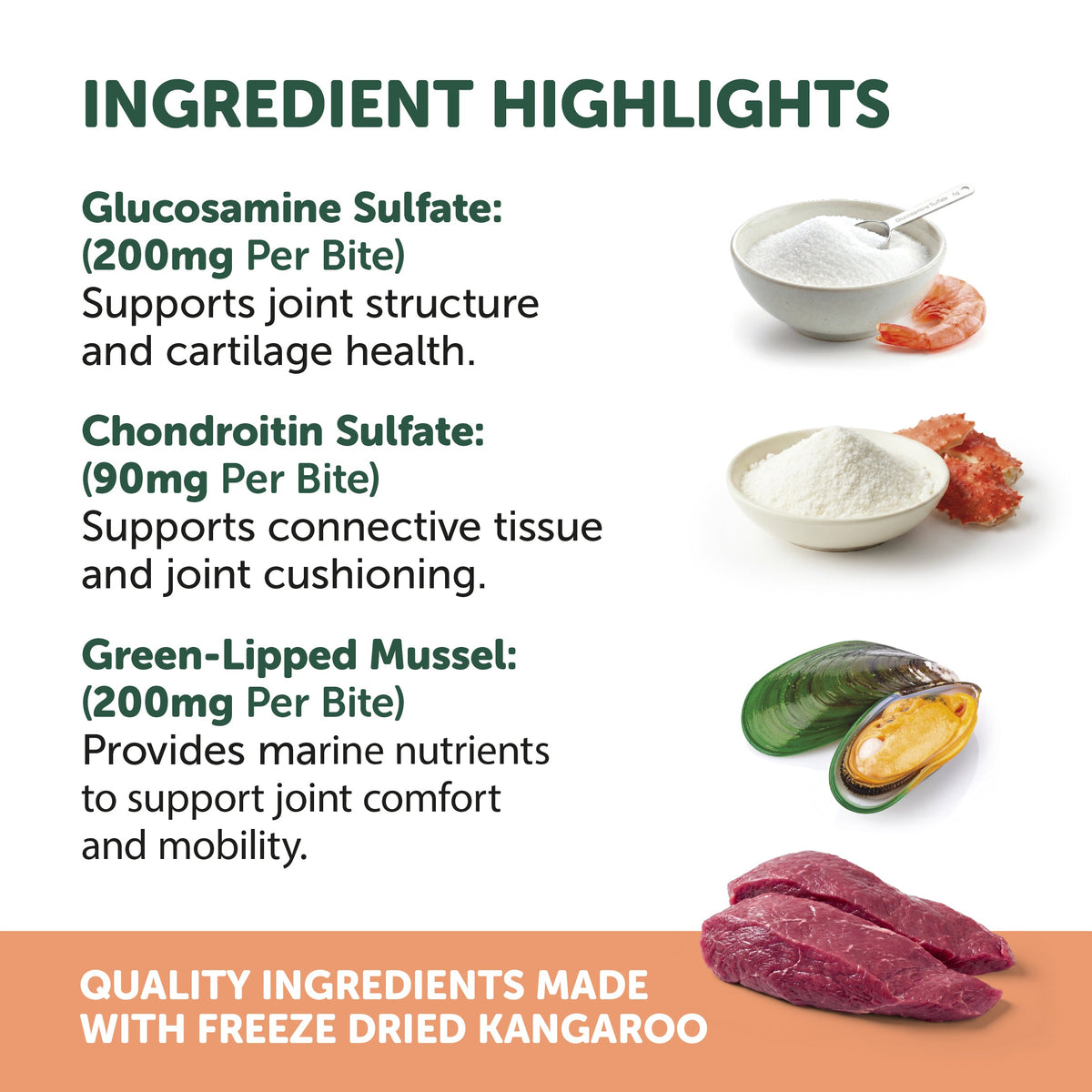 Natural Animal Solutions Freeze Formed Joint Health Bites — brand infographic 4