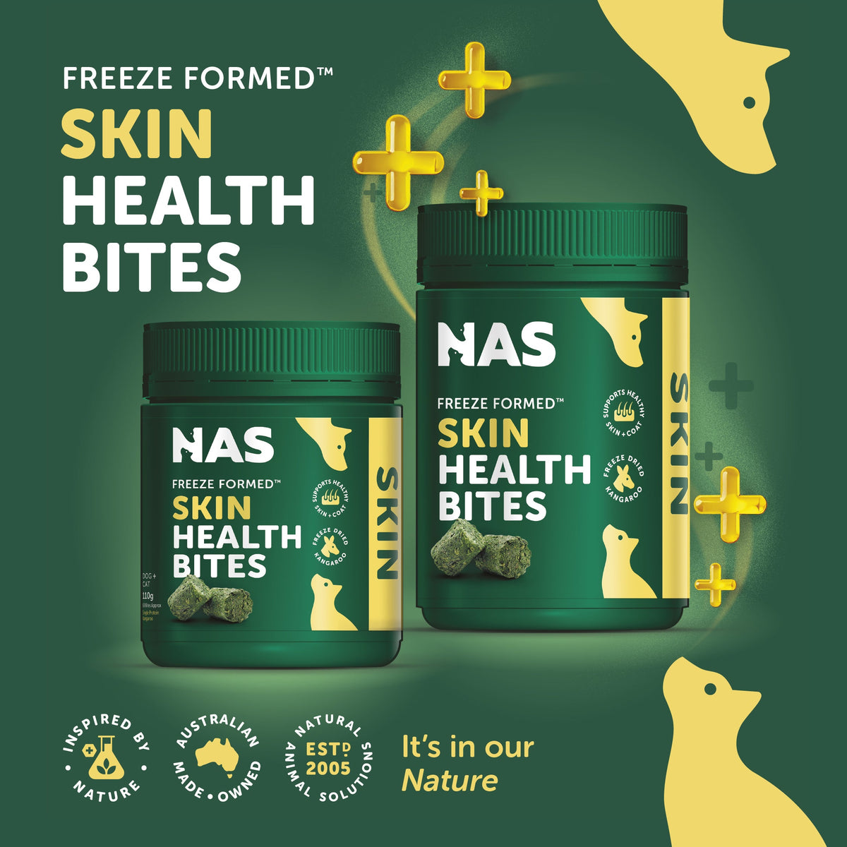 Natural Animal Solutions Freeze Formed Skin & Coat Health Bites — brand infographic 1