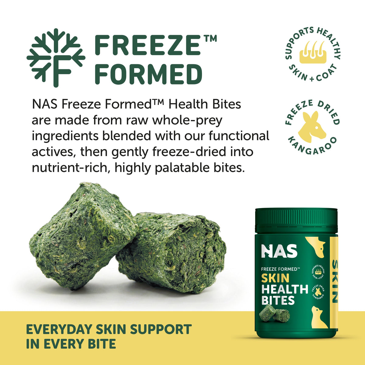 Natural Animal Solutions Freeze Formed Skin & Coat Health Bites — brand infographic 2