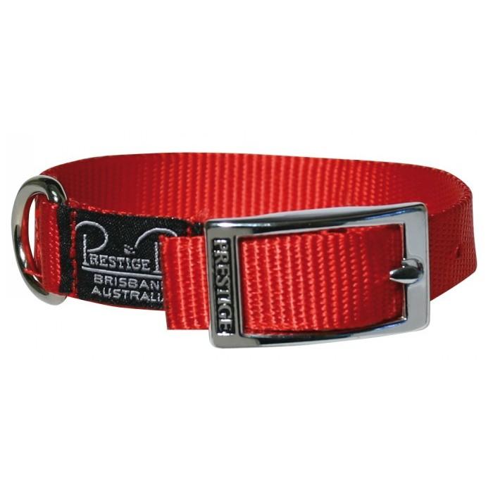 Prestige Pet Single Layer Nylon Dog Collar - 46cm Red