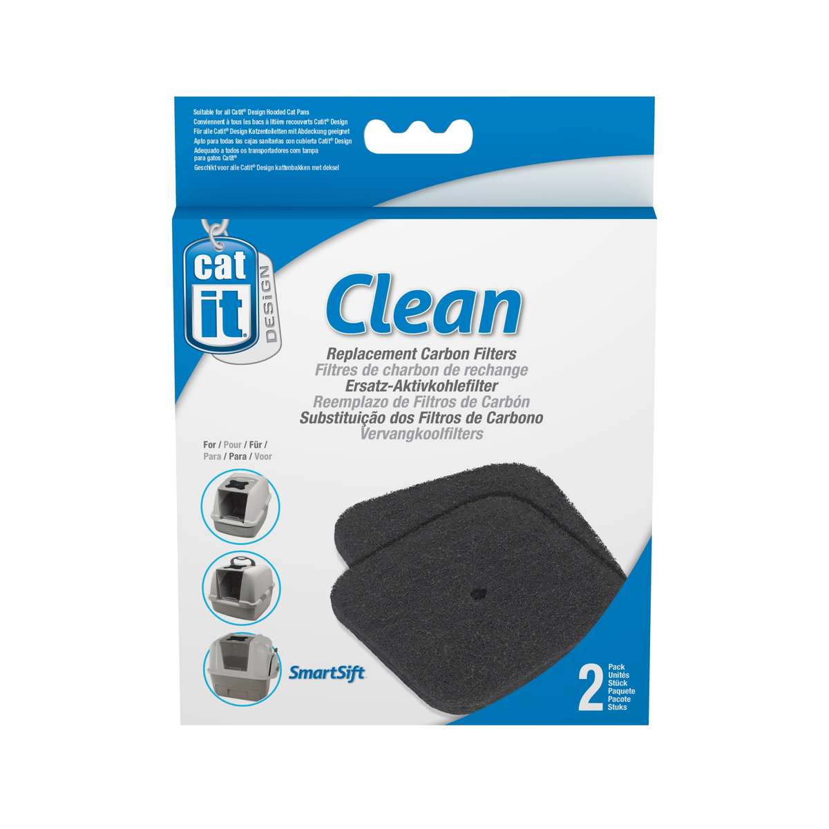 Catit Deluxe Hooded Cat Litter Box Replacement Cartridges 2 Pack