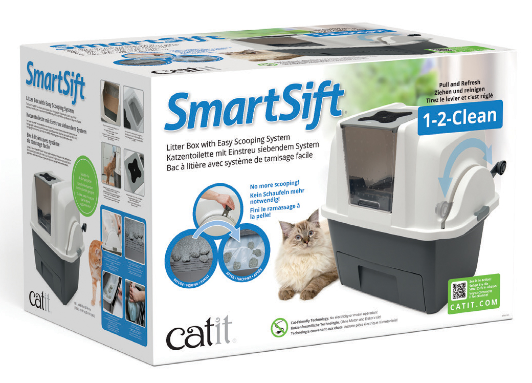 Catit Smartsift Cat Litter Box with Easy Scooping System Grey