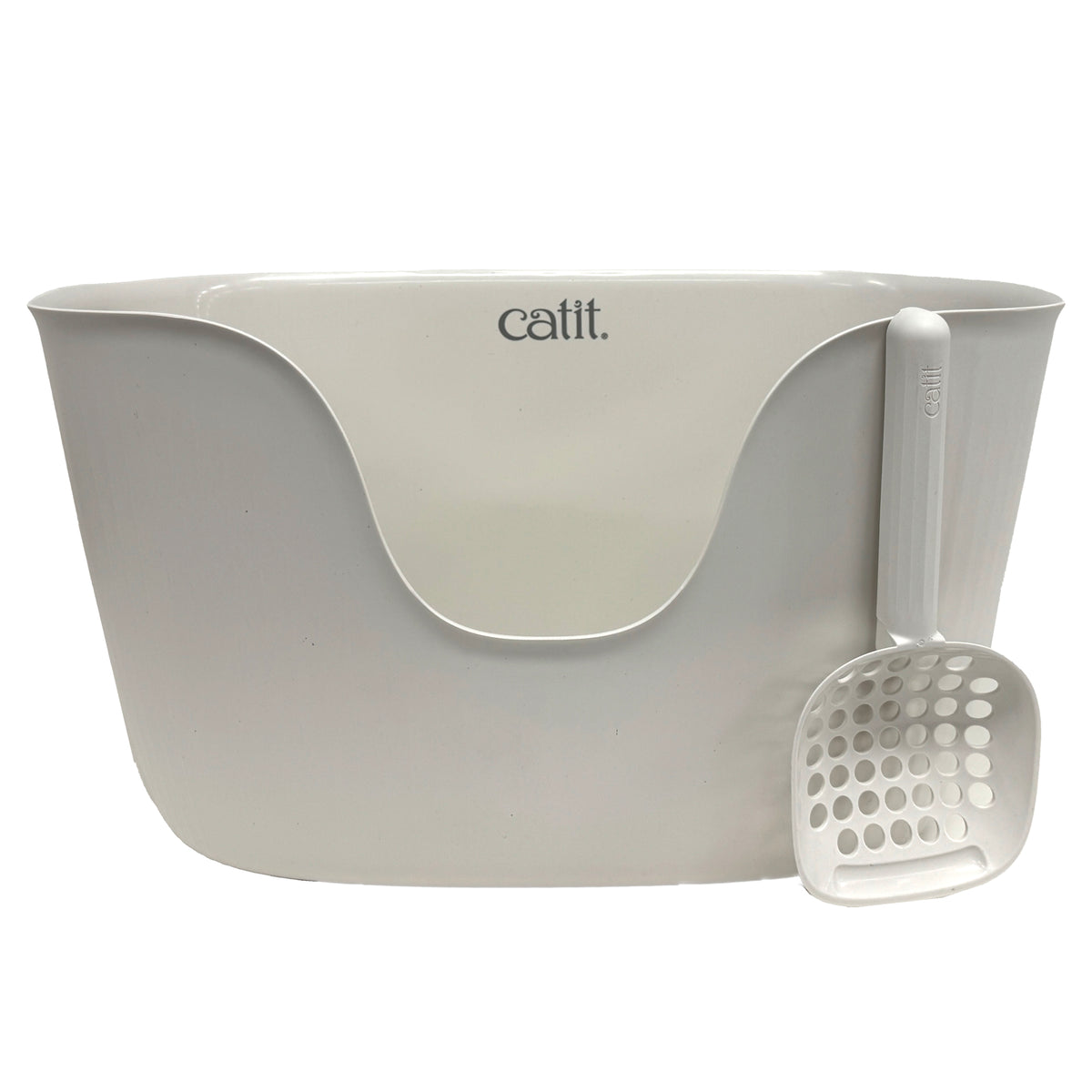 Catit Loo Open Top Cat Litter Box with Scoop White