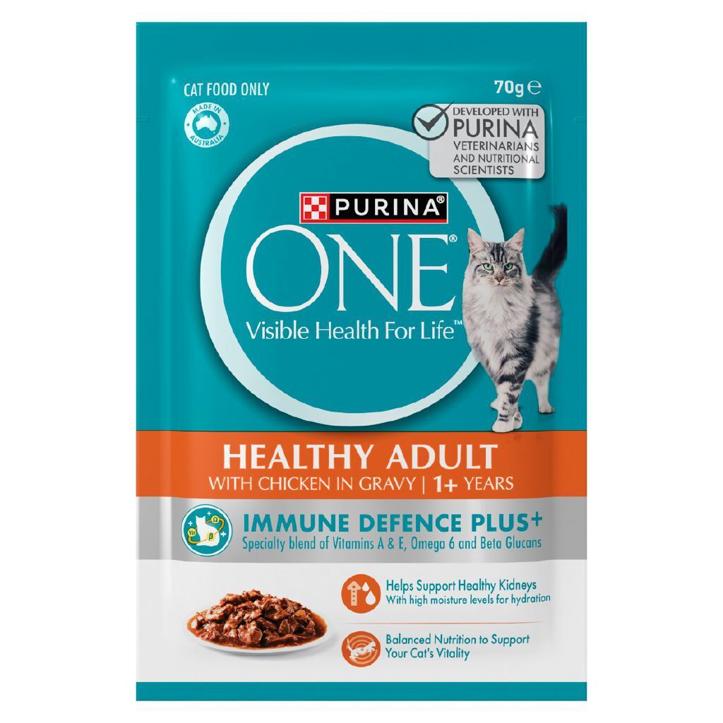 Purina One Wet Cat Food Pouch front of pack