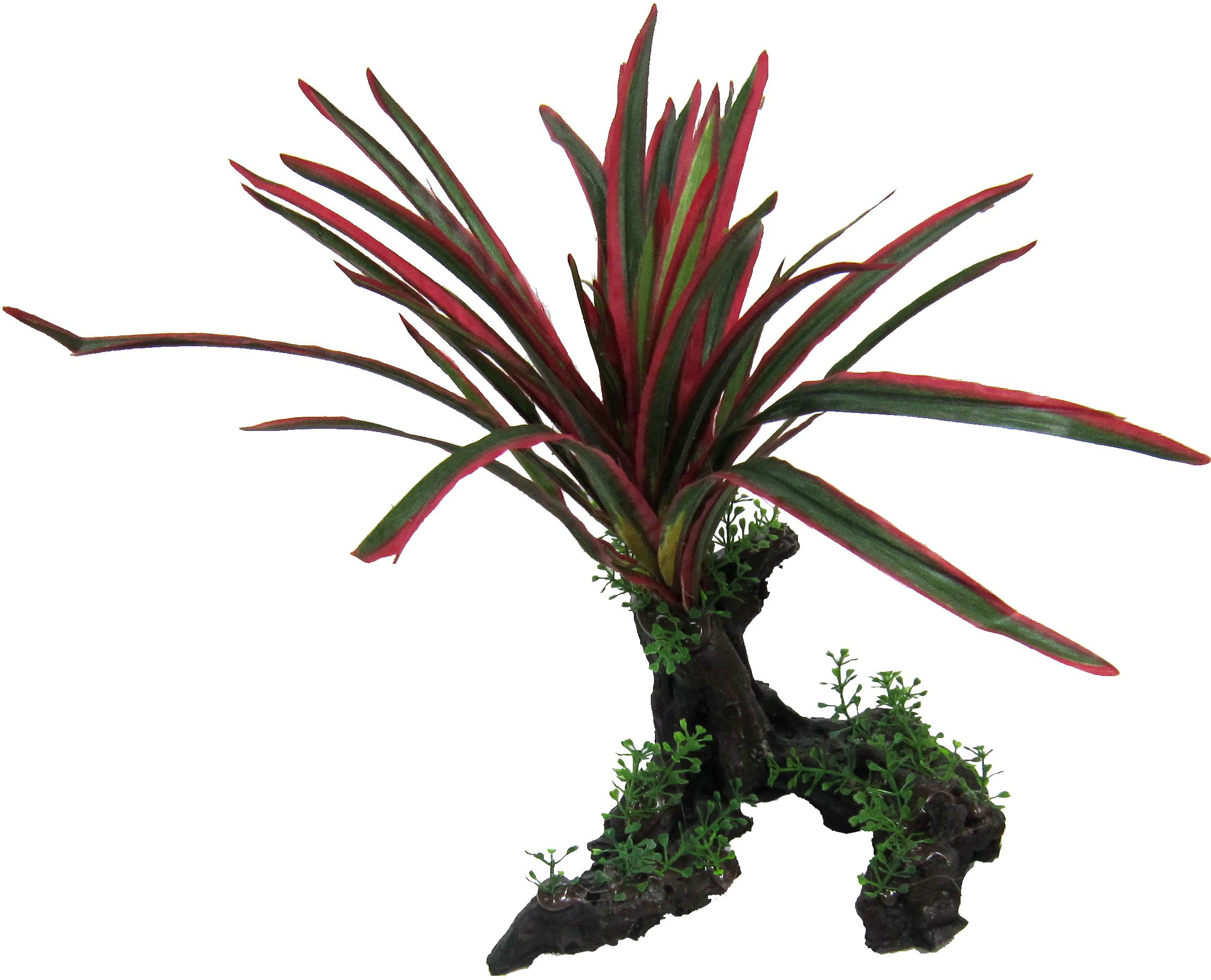 Amazon Jungle Giant Red and Green Spinifex artificial aquarium plant, 26cm