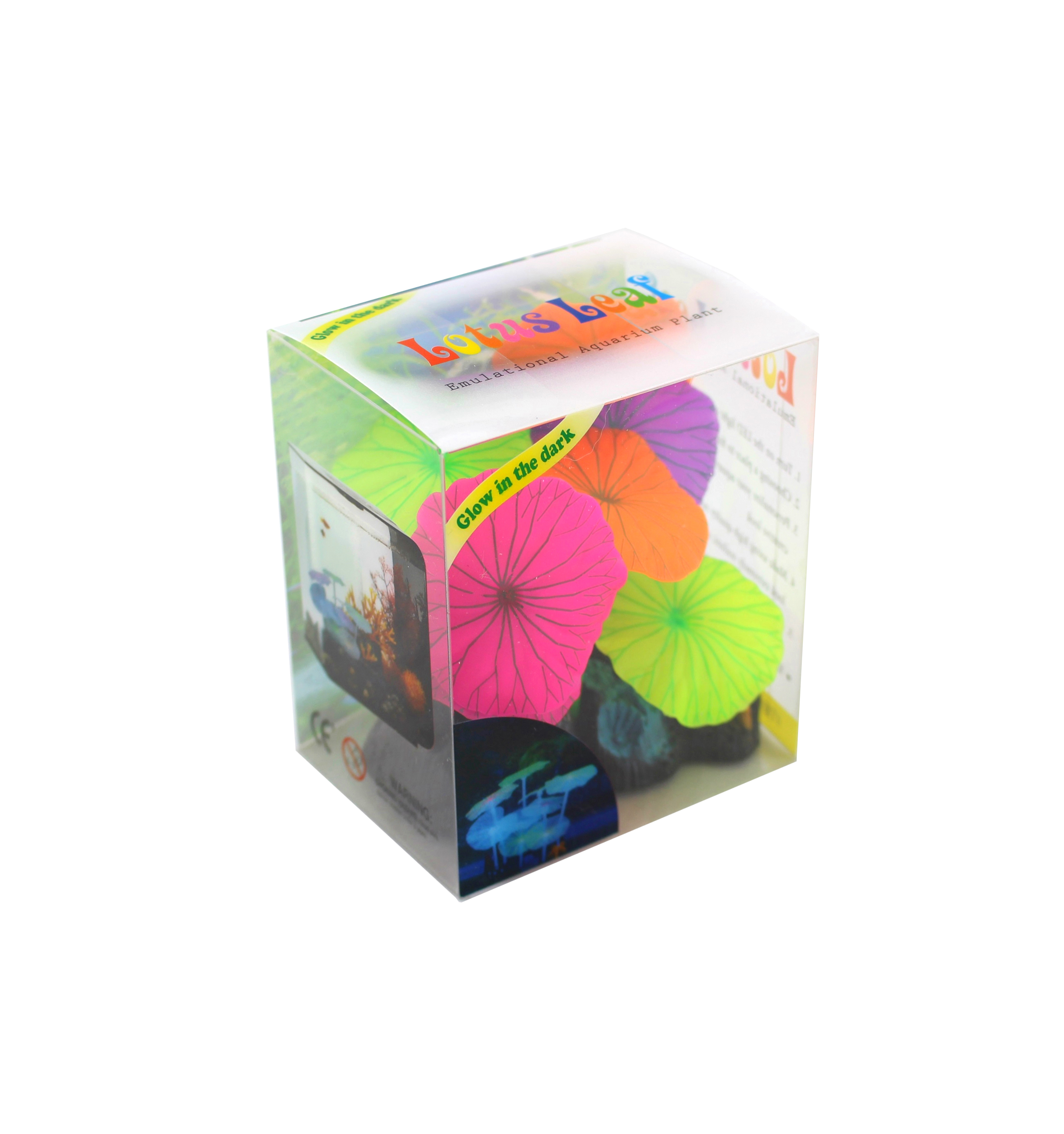 Amazon Jungle Lotus Garden 9 leaf aquarium ornament, multi colour