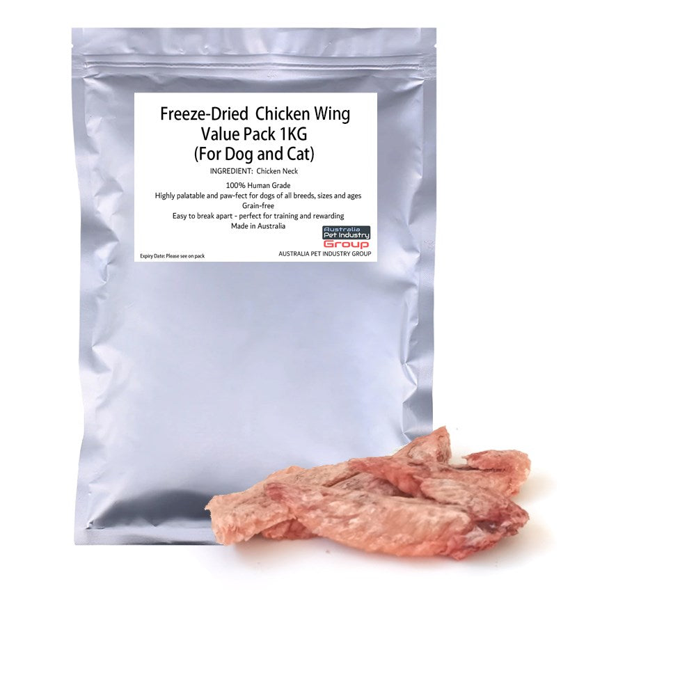 PetsBuddy Freeze-Dried Pet Treats for Dogs & Cats Chicken Wings - 1kg | PeekAPaw Pet Supplies