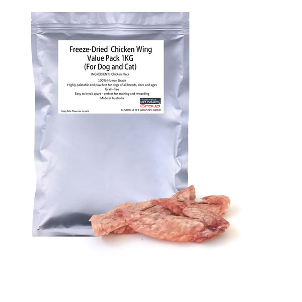 PetsBuddy Freeze-Dried Pet Treats for Dogs & Cats Chicken Wings - 1kg | PeekAPaw Pet Supplies