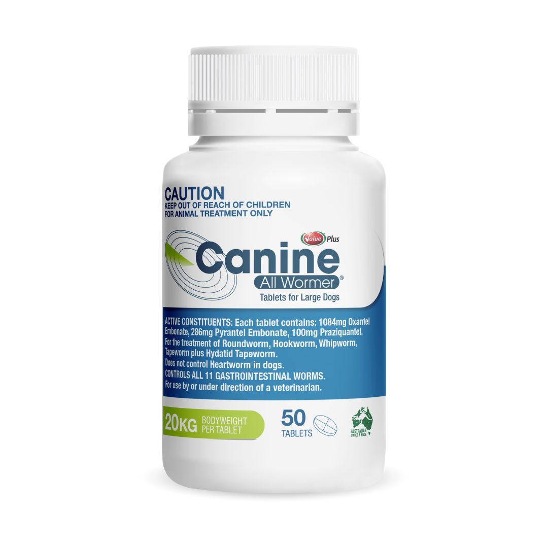 Value Plus Canine All Wormer 20kg 50 tablet tub