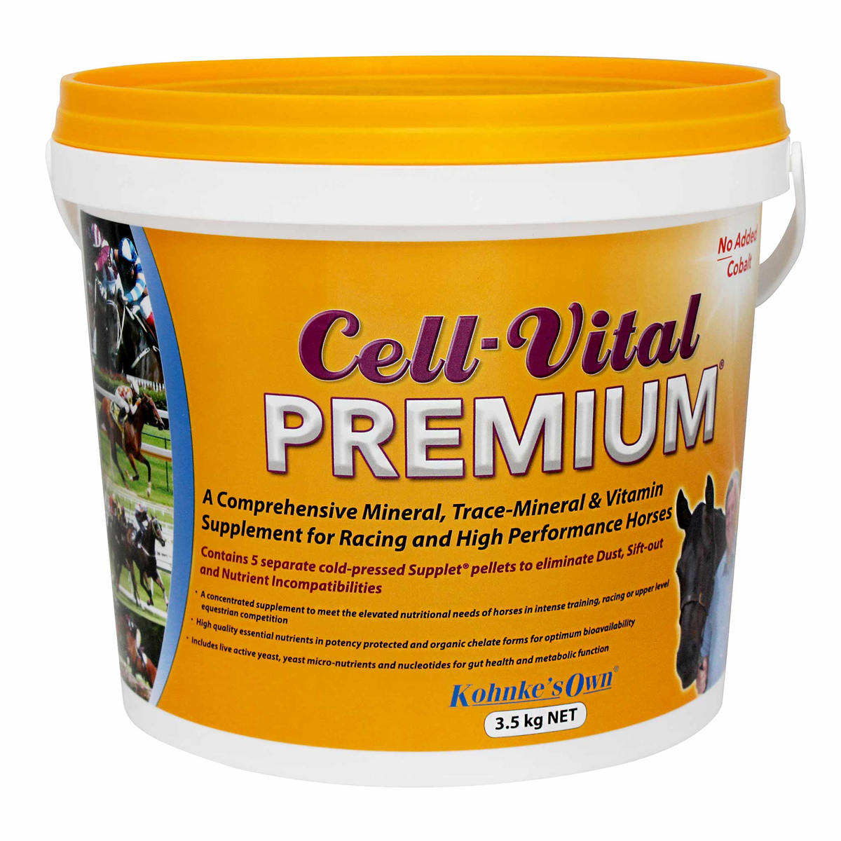 Kohnke's Own Cell-Vital Premium racehorse ration balancer, front of pack