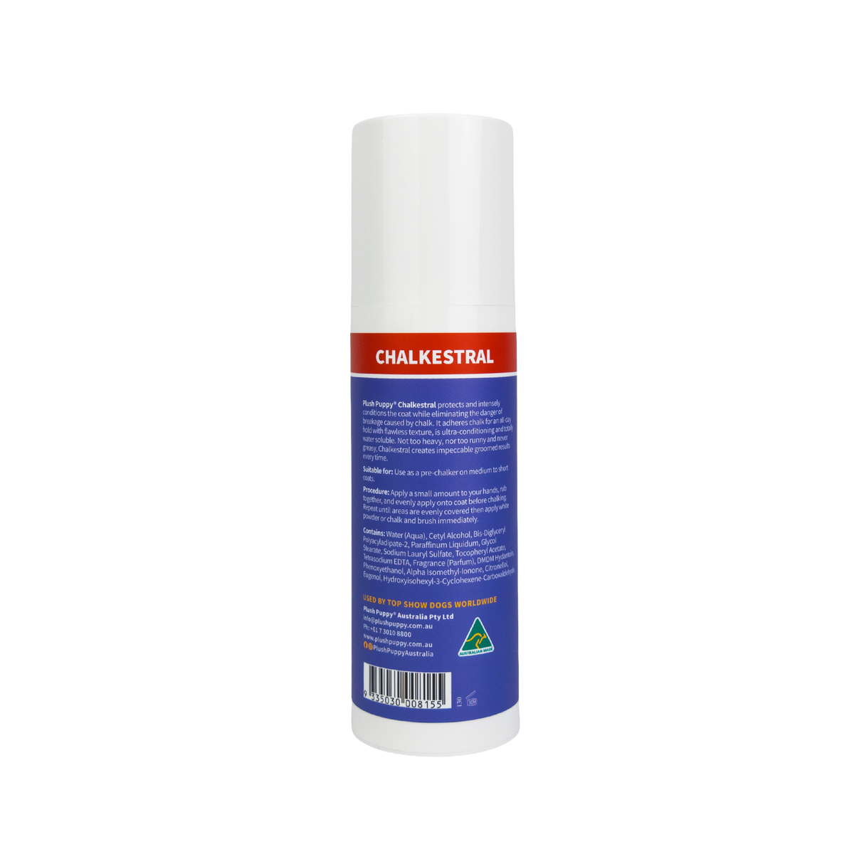 Plush Puppy Chalkestral Chalk Holding Conditioner 250g – back label with directions