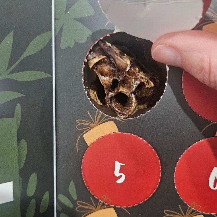 Natural dog treats from inside the Christmas advent calendar