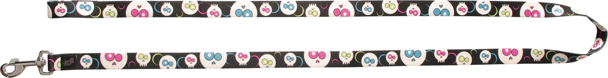 Dogit Style Nylon Dog Lead 13mm x 1.8m Small in Animal/Skull Black