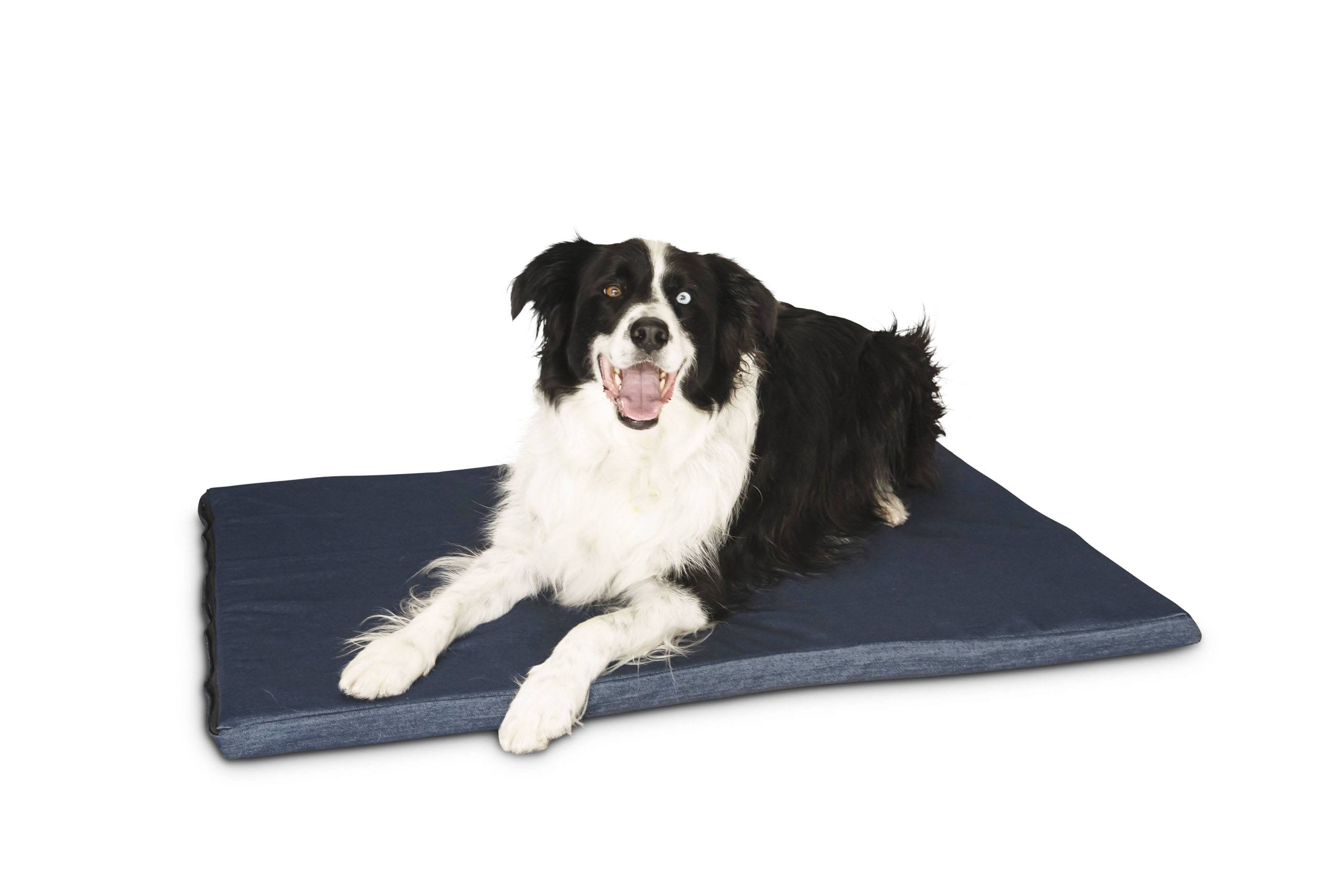 Superior Pet Goods Denim Dog Mat, angled view