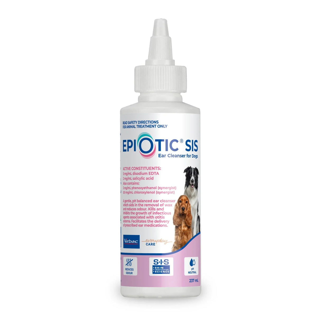 Virbac Epiotic SIS ear cleanser for dogs 237ml – front of bottle